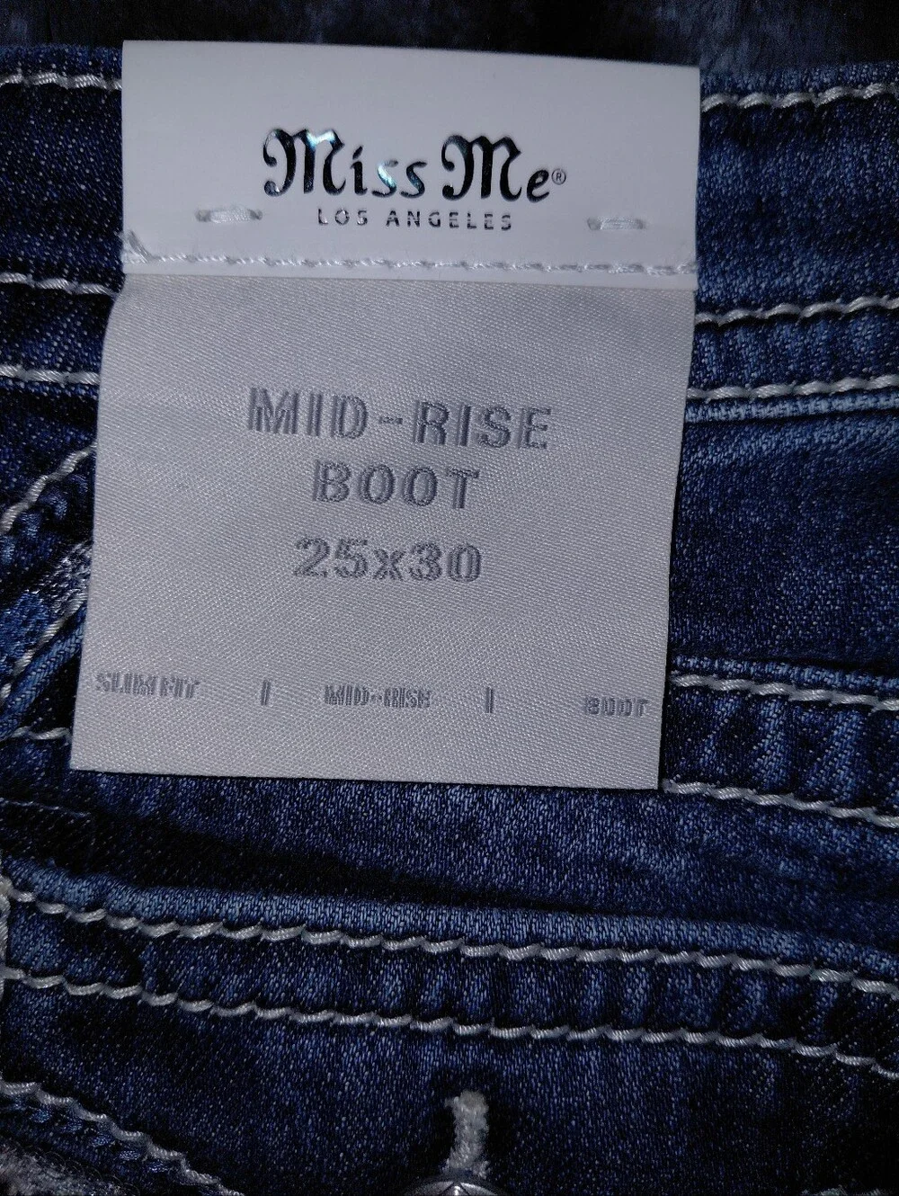 Miss Me Angel Ever After Bootcut Jeans 25 NWT Dark Wash Embellished Y2K Western